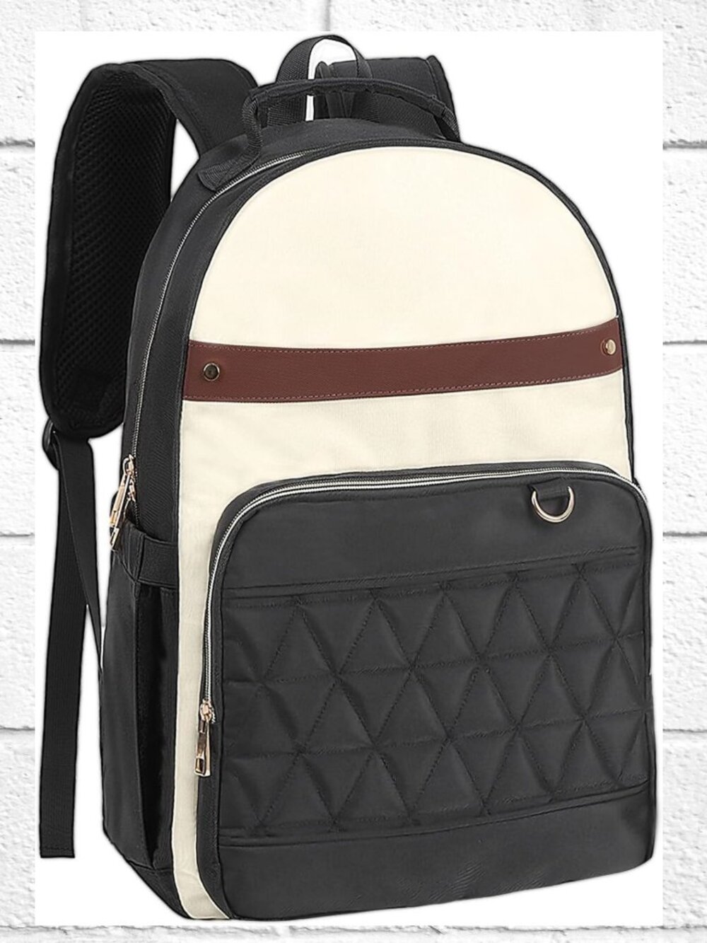 NWT! 26L Laptop Backpack w/Luggage Strap, Anti-Theft, Bottle Pockets, Gold Hdwr